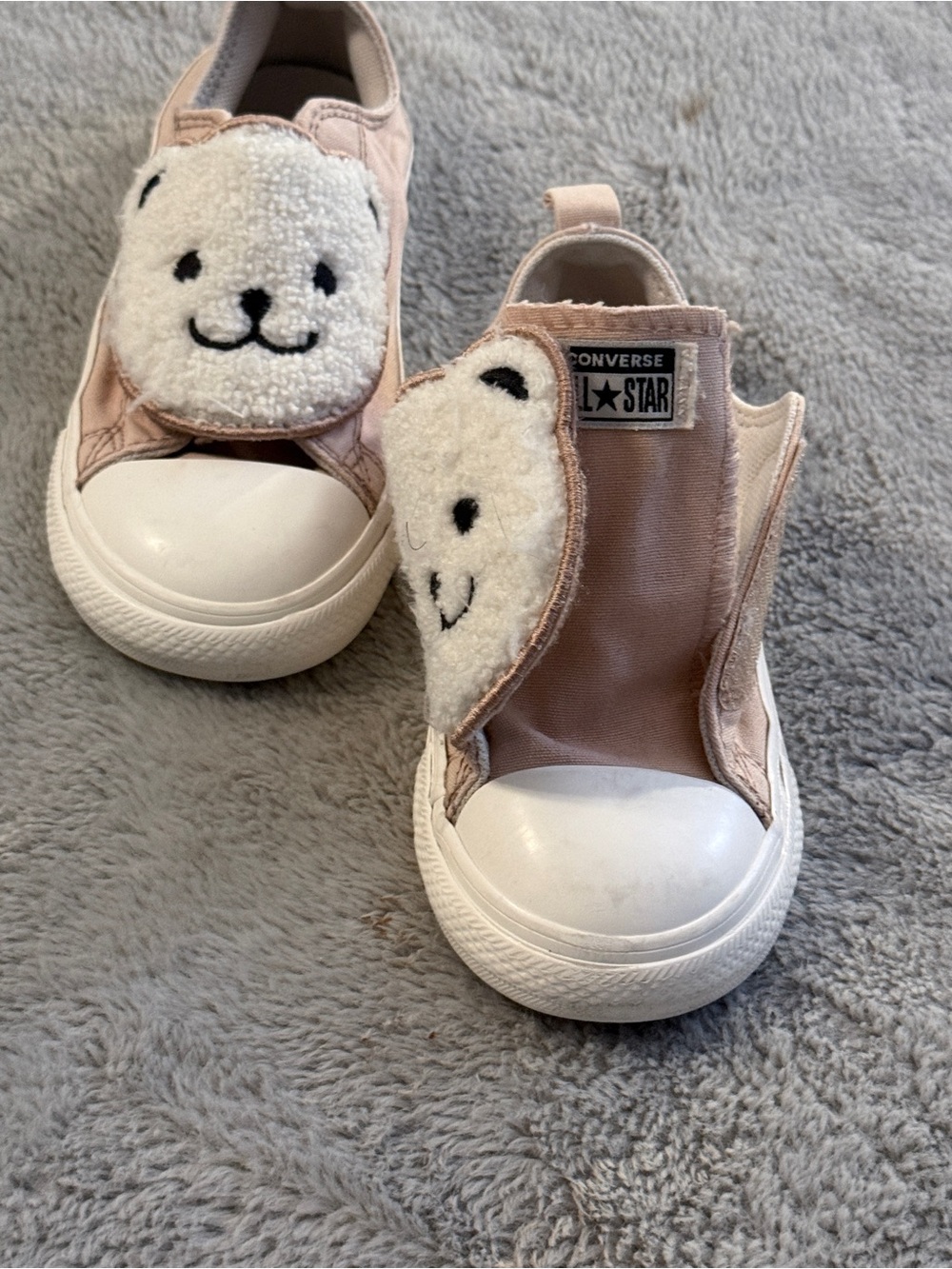 Converse All Star Toddler Girls Blush Pink Fuzzy Slip On - 10T